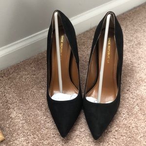 Black Faux Suede Heels